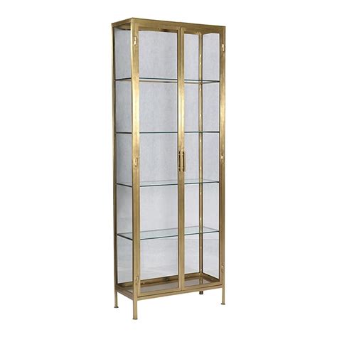 Brass And Glass Display Cabinet Chairish