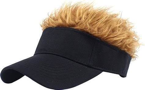 Besttas Novelty Adjustable Hair Visor Cap With Spiked Hair Men