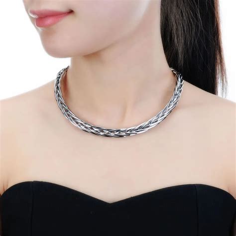 Jerollin Metal Torques Women Trendy Simple Smooth Choker Necklaces