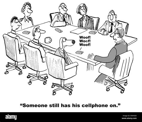 Business Cartoon Of Meeting Including Business Dog Someone Still Has