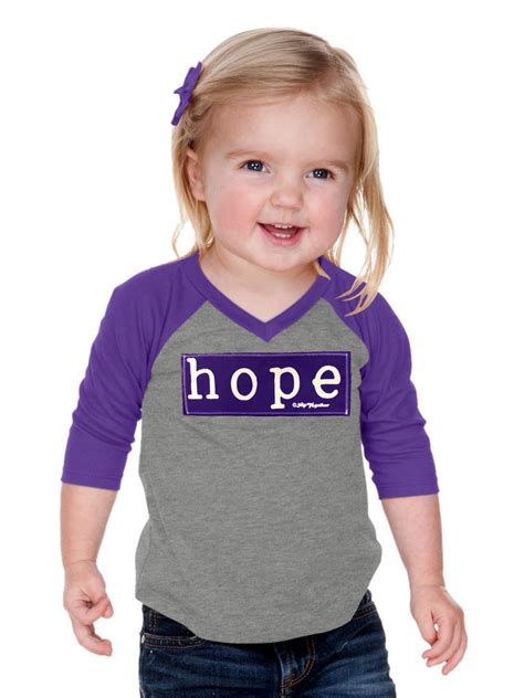 Girls Purple Hope Raglan Hip Together