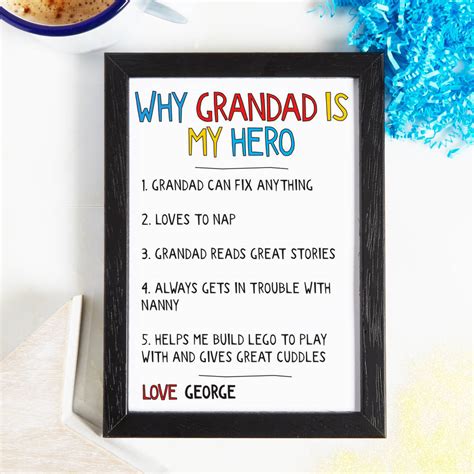 A letter to dad personalized keepsake. Personalised Why Grandad Grandpa Is My Hero Print By ...
