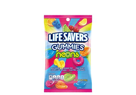 Lifesavers Gummies Neons Peg Bag Candy Rush