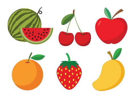 Conjunto De Frutas De Dibujos Animados 1222211 Vector En Vecteezy