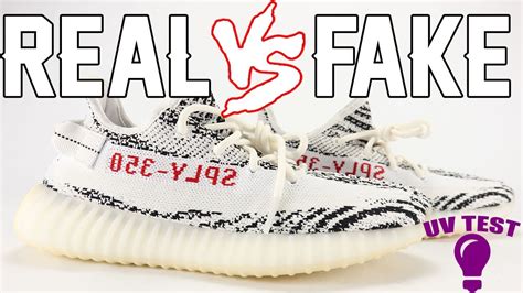 Real vs Fake adidas YEEZY Boost 350 V2 ZEBRA Legit Check UV Light - YouTube