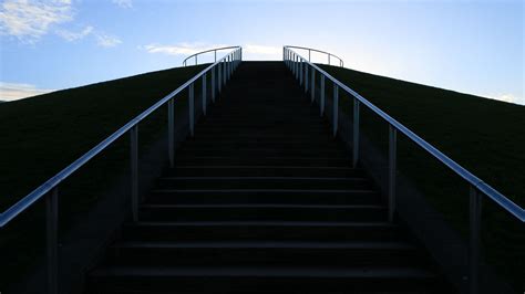 Stairs Steps Dark Blue Sky Background 4k Hd Dark Background Wallpapers