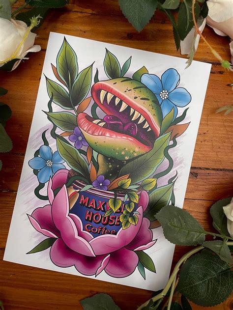 Little Shop Of Horrors Tattoo Style Print Audrey 2 Traditional