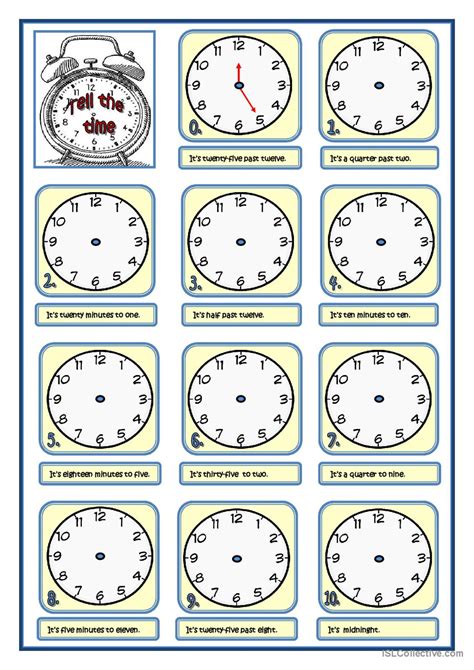 Telling The Time General Vocabulary English Esl Worksheets Pdf And Doc