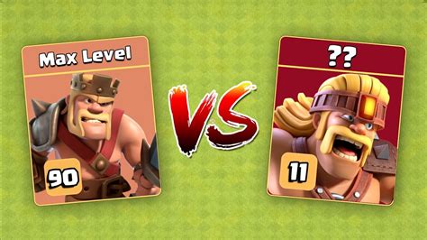 Every Level Barbarian King Vs Super Barbarian Clash Of Clans Youtube