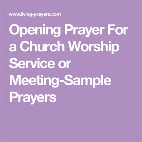 ⚡ Opening Prayers For Worship Service ⭐