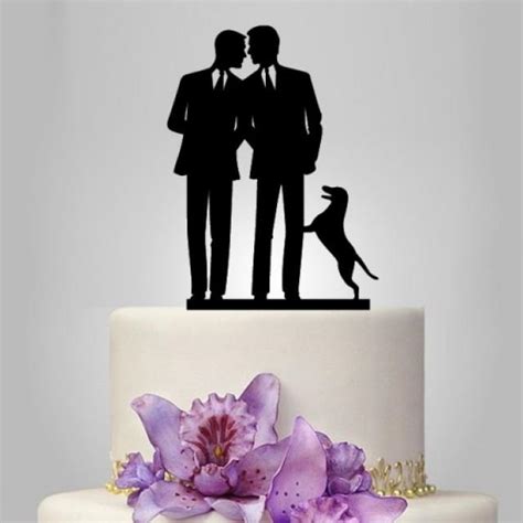 Same Sex Wedding Cake Topper With Dog Unique Gay Cake Topper 2606007