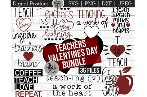 Teachers Valentine Day Bundle, Valentines SVG, PNG JPEG DXF