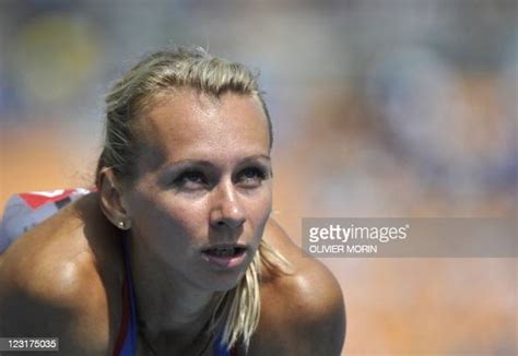 Russias Yulia Gushchina Catches Her Breath At The End Of Her Womens News Photo Getty Images