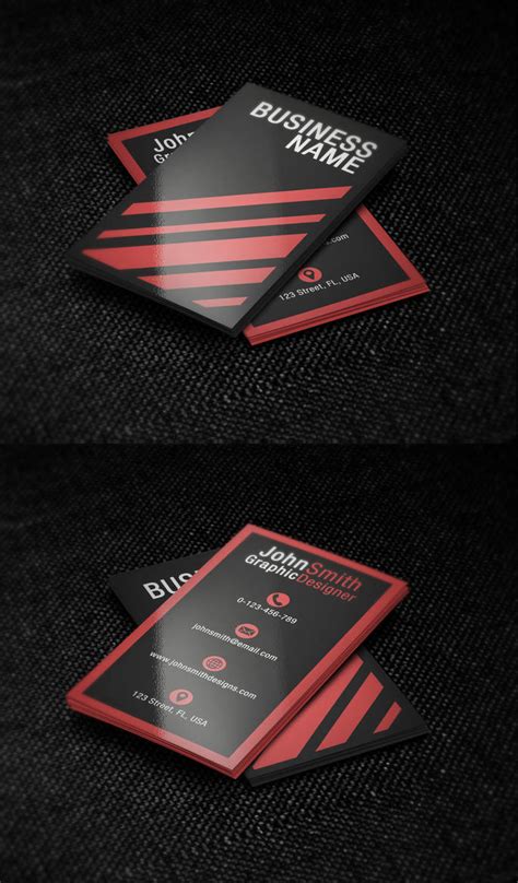 Vertical Corporate Business Card Template By Nik1010 On Deviantart