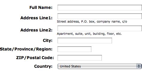 An address is a collection of information, presented in a mostly fixed format, used to give the location of a building, apartment, or other structure or a plot of land. Best Design/Order/Layout For Mailing Address Form - User Experience Stack Exchange