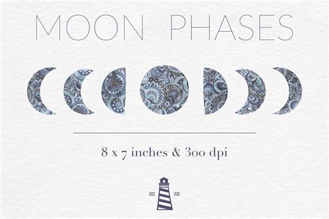Moon Phases Clipart Lunar Graphics 121104 Decorations Design Bundles