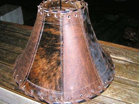 Southwest Leather Cowhide Table Lamp Shade Rustic Western Etsy Lamp