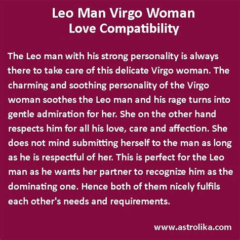 Leo Man And Virgo Woman Love Compatibility Virgo Men Aries Men