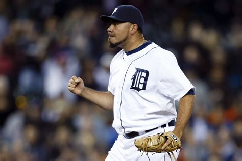 crowdcam hot shot detroit tigers relief pitcher joaquin benoit pumps his first after the last