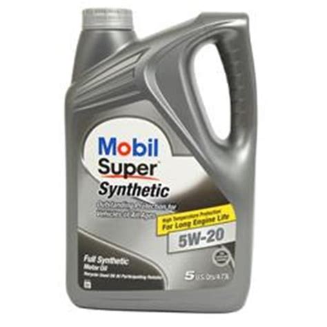 Mobil 124412 5 Qt Super Synthetic Sae 5w 20 Full Synthetic Motor Oil