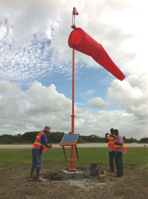 Solar Series Led Wind Cones And Led Airfield Lighting System Installed In