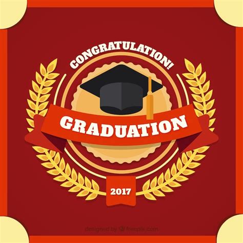 Fondo Rojo Decorativo De Graduación Vector Gratis