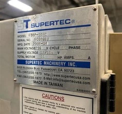 Used 15 X 24 SUPERTEC G38P 60NC UNIVERSAL CYLINDRICAL GRINDER For
