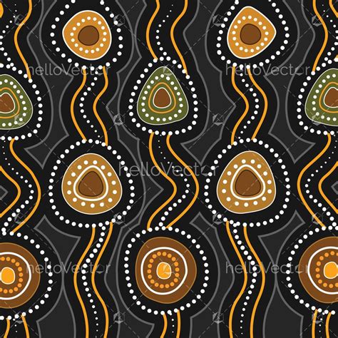 Aboriginal Art Vector Seamless Background Connection Concept