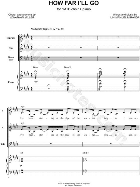Use this sheet for your own personal use completely free. "How Far I'll Go (Movie Version)" from 'Moana' (arr ...