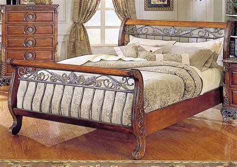 Sculpture Of Feel Ultimate Comfort With Cherry Wood Sleigh Bed Series