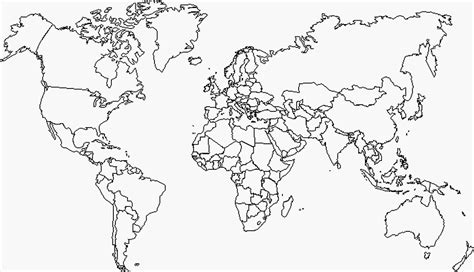 Télécharger La Carte Vierge Du Monde Avec Pays