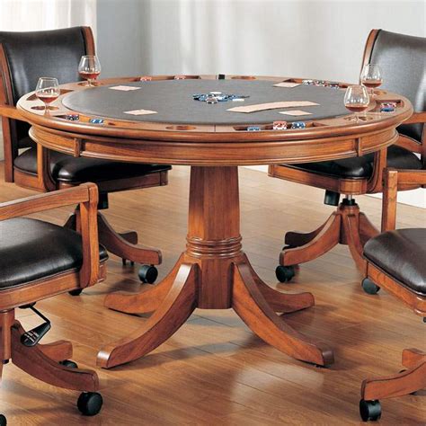Parkview Round Gamedining Table In Medium Brown Oak Dcg Stores