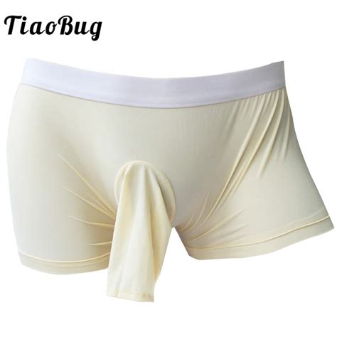 Tiaobug Sexy Men Boxer Shorts Stretchy Soft Underwear With Open Penis