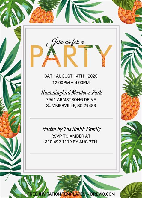 Template Summer Party Invitation