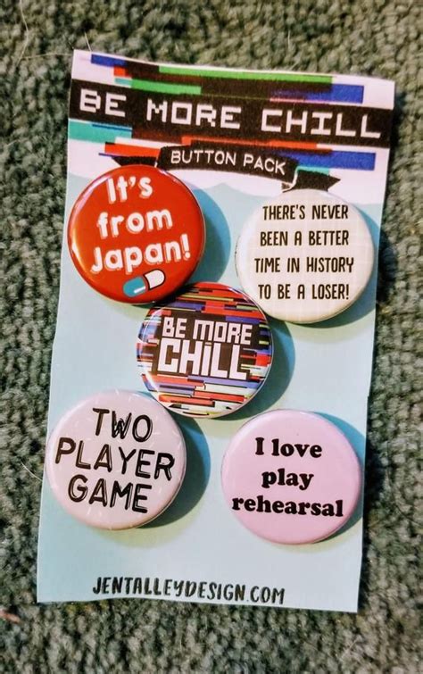 Be More Chill Button Set Of 5 Broadway Musical Etsy Be More Chill