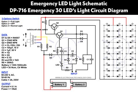 Emergency Led Light Circuit Dp 716 Rechargeable 30 Leds