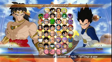 Dragon Ball Raging Blast 1 Selección De Personajes Youtube