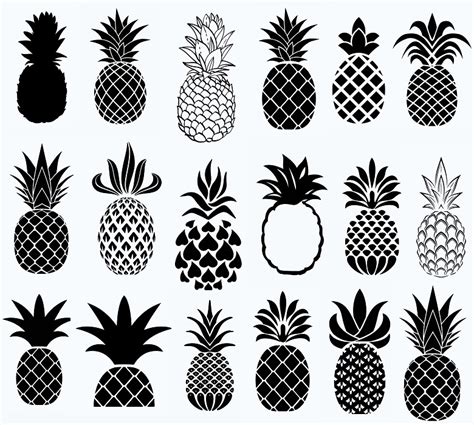 Svg Pineapple Clip Art Silhouette Pineapple Clip Art Black Images And