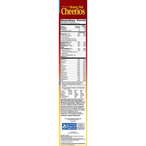 Honey Nut Cheerios Nutrition Facts Label Blog Dandk