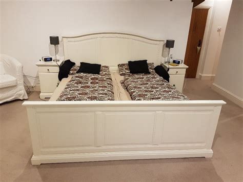 Ikea King Size Bedframe Birkeland White With 2 Slatted Bed Bases In