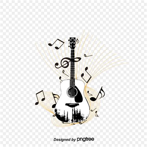 Guitar Notes Vector Art Png Vector Guitar And Musical Notes Music