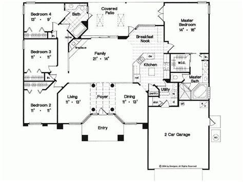 Various options in terms of additional features, such as porches, garages, and other details. Unique 4 Bedroom House Plans Single Story - New Home Plans ...
