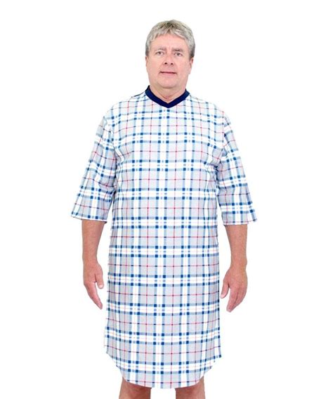 Hospital Gowns Mens Flannel Open Back Adaptive Hospital Patient