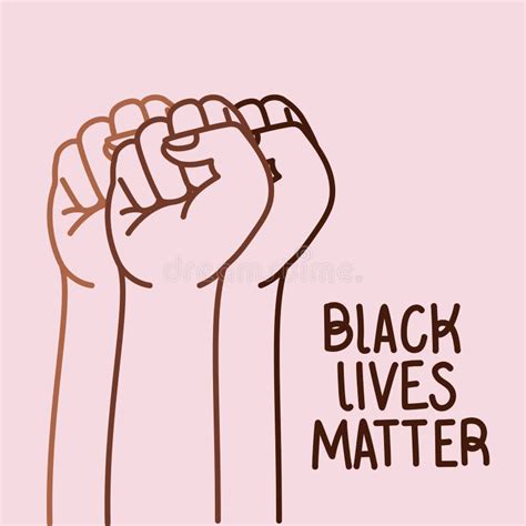 Black Lives Matter With Fist Vector Design Editorial Stock Image