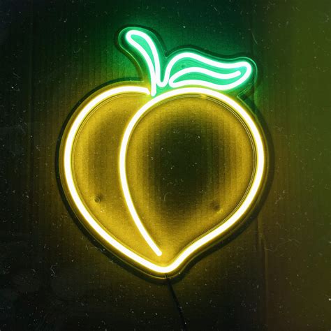 Peach Led Neon Sign Peach Fruit Wall Neon Decor Neon Light Etsy