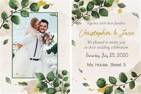 Wedding Invitation Card With Photo Editing Online Best Design Idea