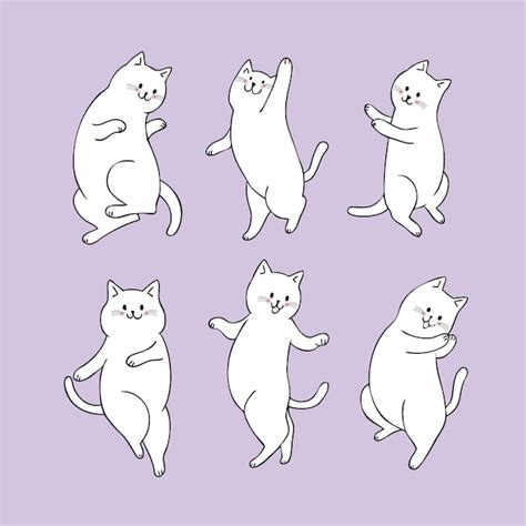 Premium Vector Cartoon Cute Cat Dancing Vector