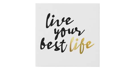 Live Your Best Life Typography Faux Canvas Print