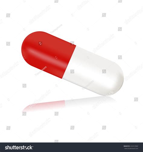Illustration Red White Capsule Pill Vector Stock Vector Royalty Free