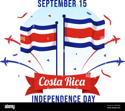 Happy Independence Day Of Costa Rica Vector Illustration On September